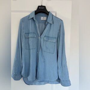 Aritzia Light Blue Denim Blouse